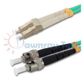 Cordón de parcheo de fibra óptica Multimodo LC-ST Dúplex 10m (32.81pies) OM3 LC/UPC-ST/UPC 50/125μm LSZH 2.0mm