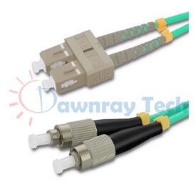 Cordón de parcheo de fibra óptica Multimodo SC-FC Dúplex 10m (32.81pies) OM3 SC/UPC-FC/UPC 50/125μm LSZH 2.0mm