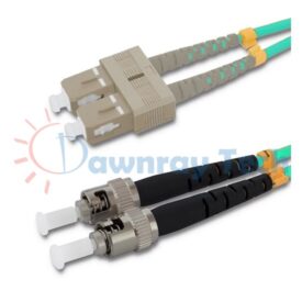 Cordón de parcheo de fibra óptica Multimodo SC-ST Dúplex 3m (9.84pies) OM3 SC/UPC-ST/UPC 50/125μm LSZH 2.0mm
